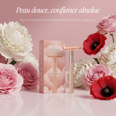 Rasoir de Sûreté Amaya rose gold entouré de fleurs